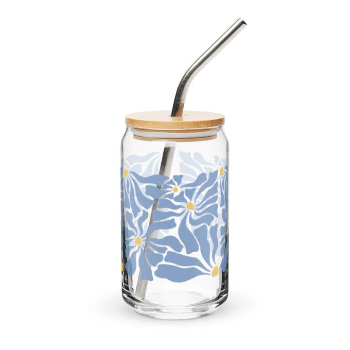 Daisy Glass Can Cup for wholesale by The Paper Flower by Evie