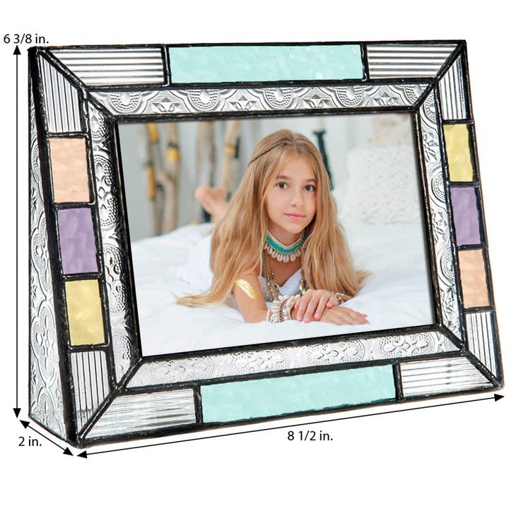 J Devlin Glass Art & Bert Anderson Collection - Wholesale Picture Frame - Picture Frames - Colorful Stained Glass 4x6 3x3 By J Devlin