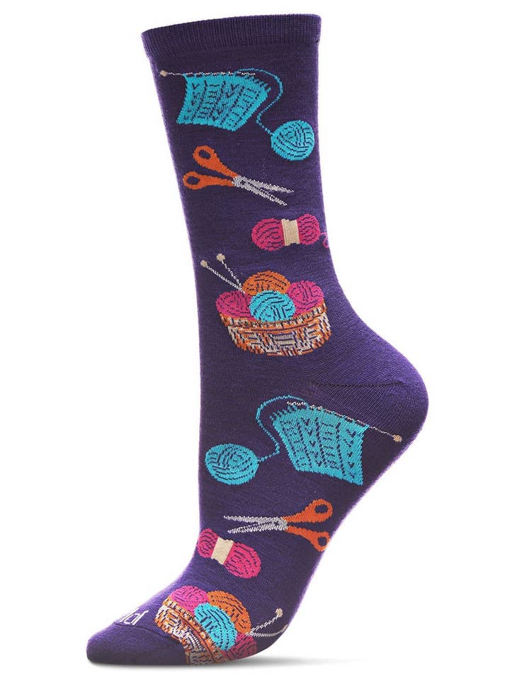 Blackberry Cordial Knitting Bamboo Blend Crew Socks for wholesale on Faire0
