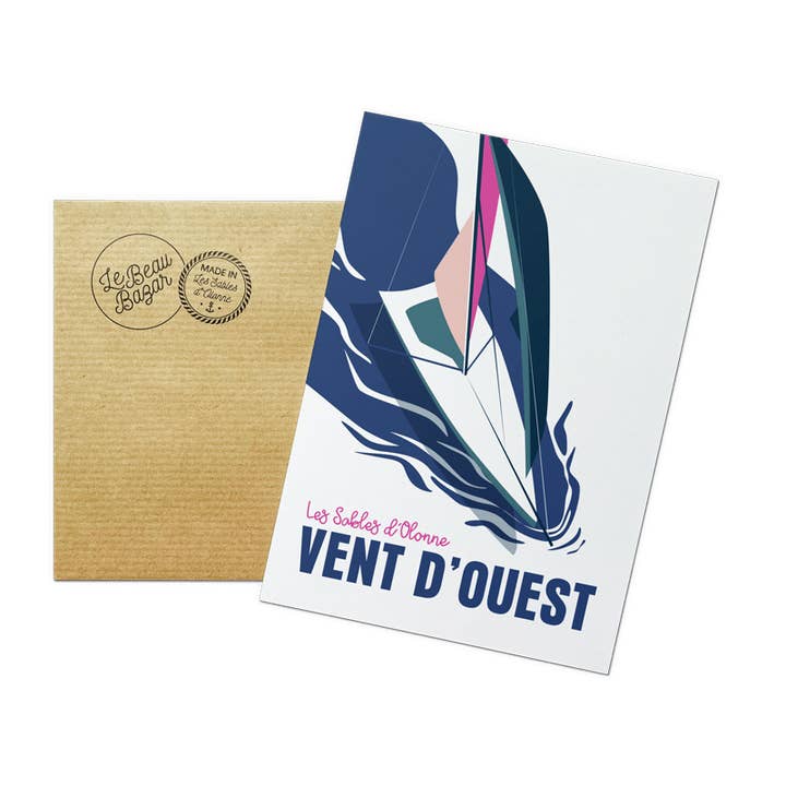Cartolina LES SABLES D'OLONNE Vento d'Ovest per la vendita all'ingrosso da parte di Le Beau Bazar