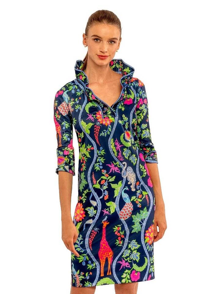 Ruffneck Kjole - Jungle Symfoni for engroshandel hos Gretchen Scott LLC