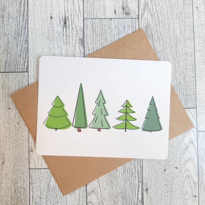 Pine Trees Handmade Greeting Card for wholesale by Brumbams Creations