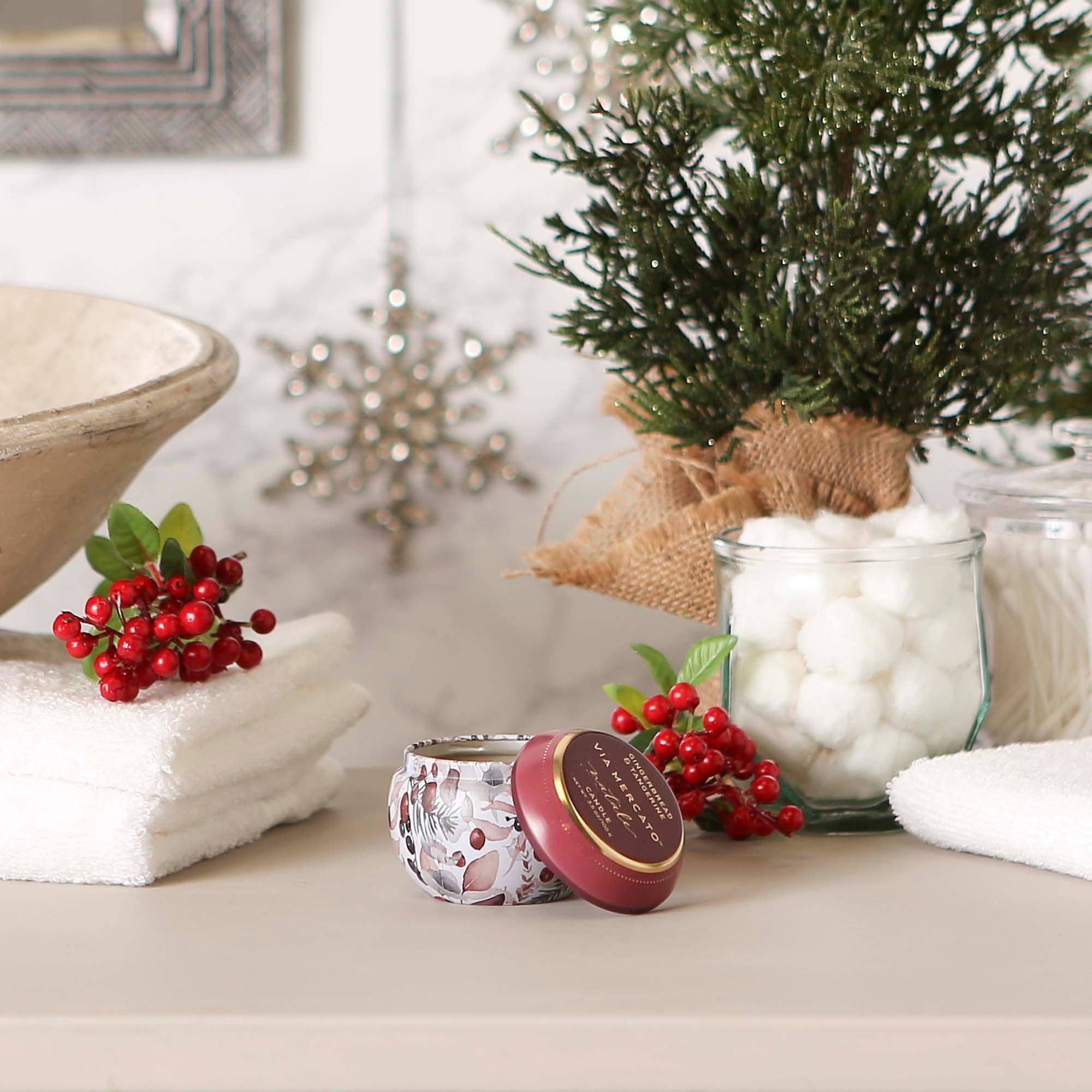 European Soaps - Wholesale Jar/Filled Candle - 3.5 Oz Natale Candle - Gingerbread & Tangerine3