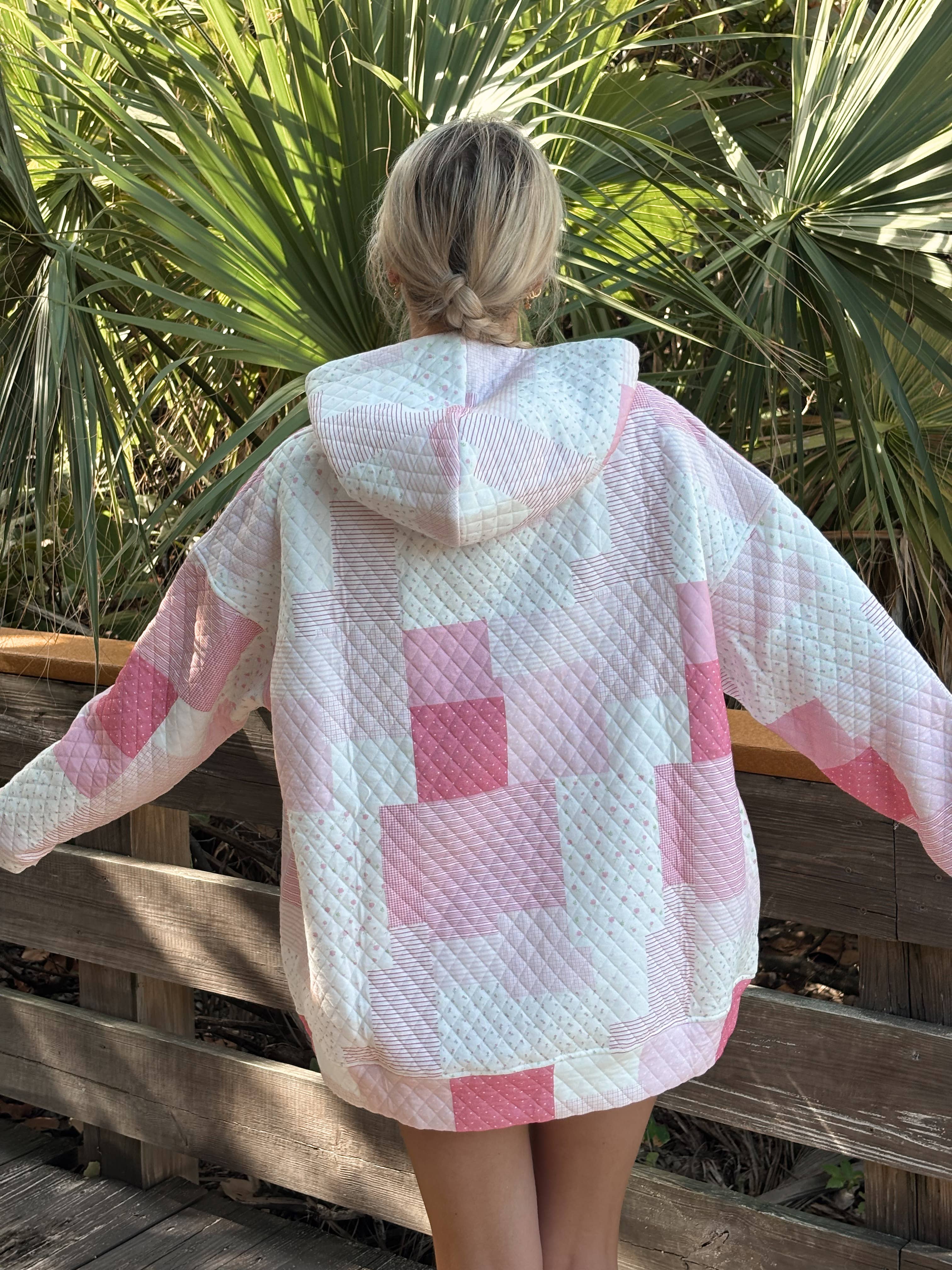 Sunkissed Coconut - Wholesale Hoodie - Women's - Margo Quilted Patchwork Hoodie14