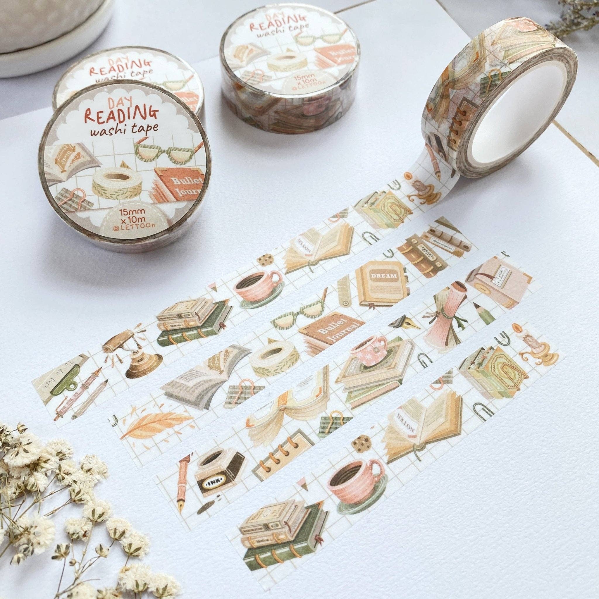 Lettoon – Großhandel Washi-Tape – Washi Tape – Tag- & Nachtlesen für Buchliebhaber0