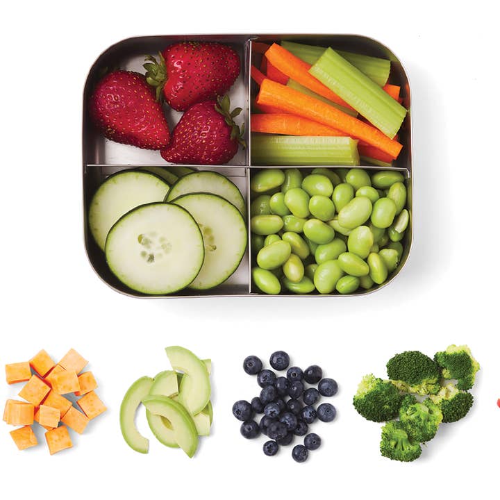 Fox Run Brands - Wholesale Lunch bag/box – Kids - Bits Kits Kids' Bento Box, Stainless Steel, 6.25"x 5"x 1.75"3