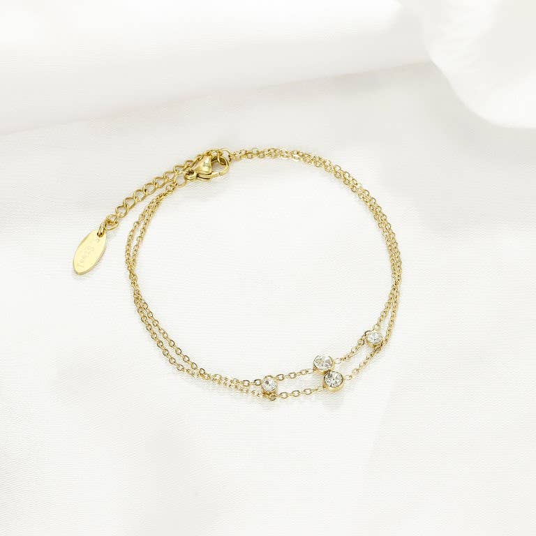 Kapyco - Wholesale Link & Chain Bracelet - Stainless steel crystal bracelet - BR110307