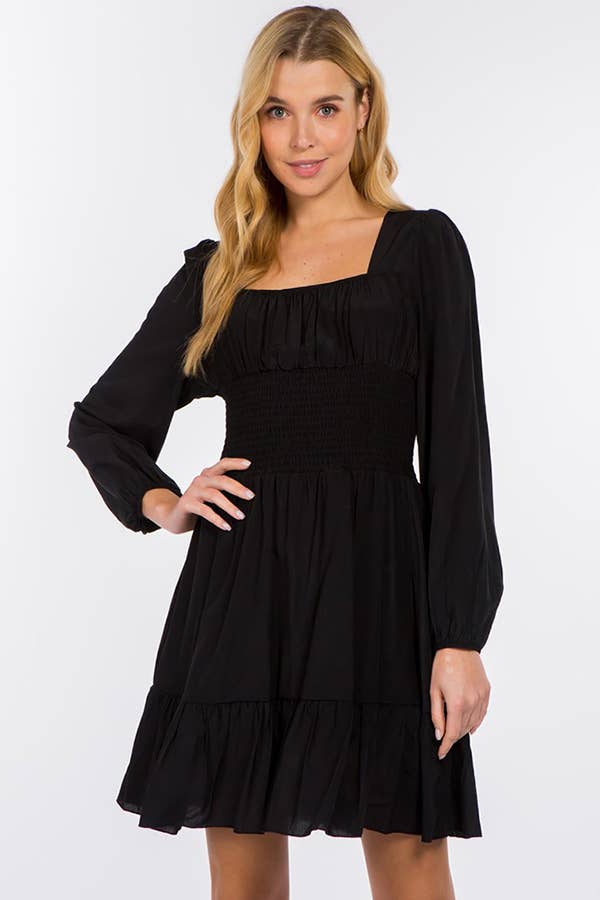 Hesperus - Wholesale Dress - Women's - Smocked Waist Square Neck Dress19