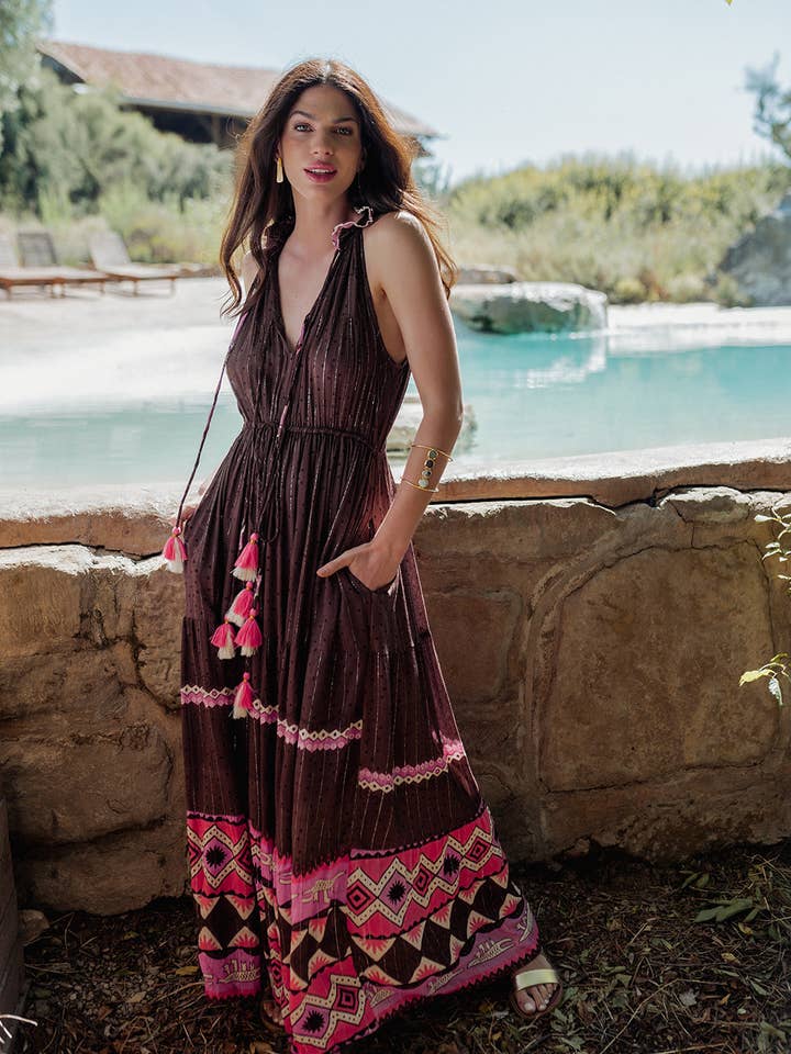 SABANA BRUN LANG KJOLE for engroshandel hos Piti Cuiti