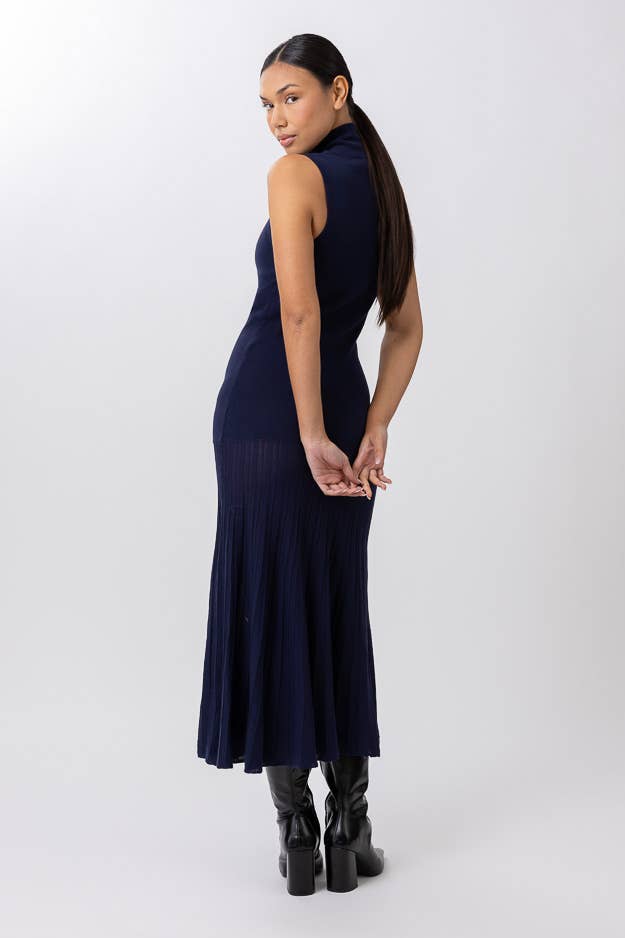 NAVY PAULINA MAXI SWEATER DRESS for wholesale on Faire4