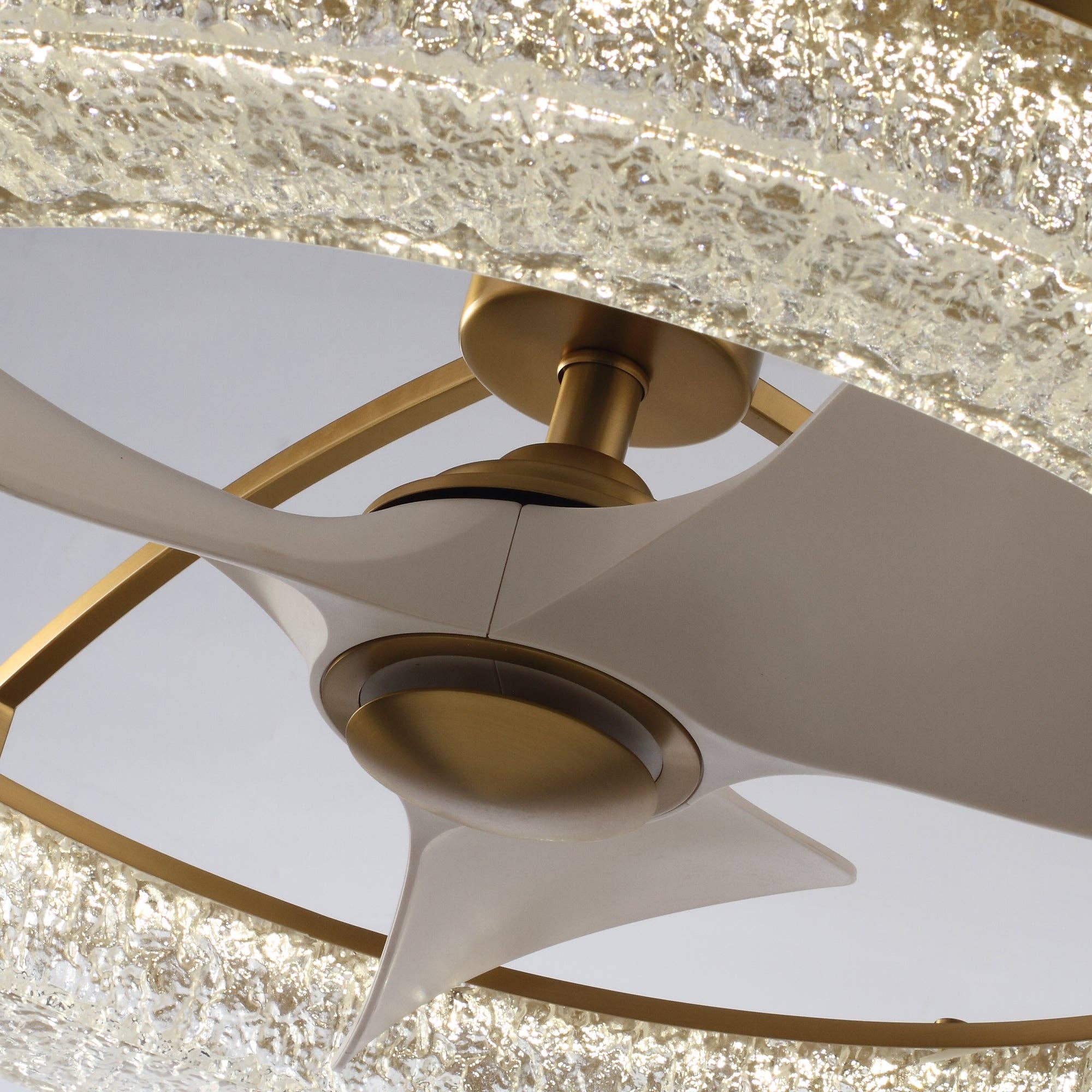 Brio Lighting - Wholesale Ceiling Fan - Ceiling Fan Modern 33" 3-Blade Gold Crystal with LED Light 12
