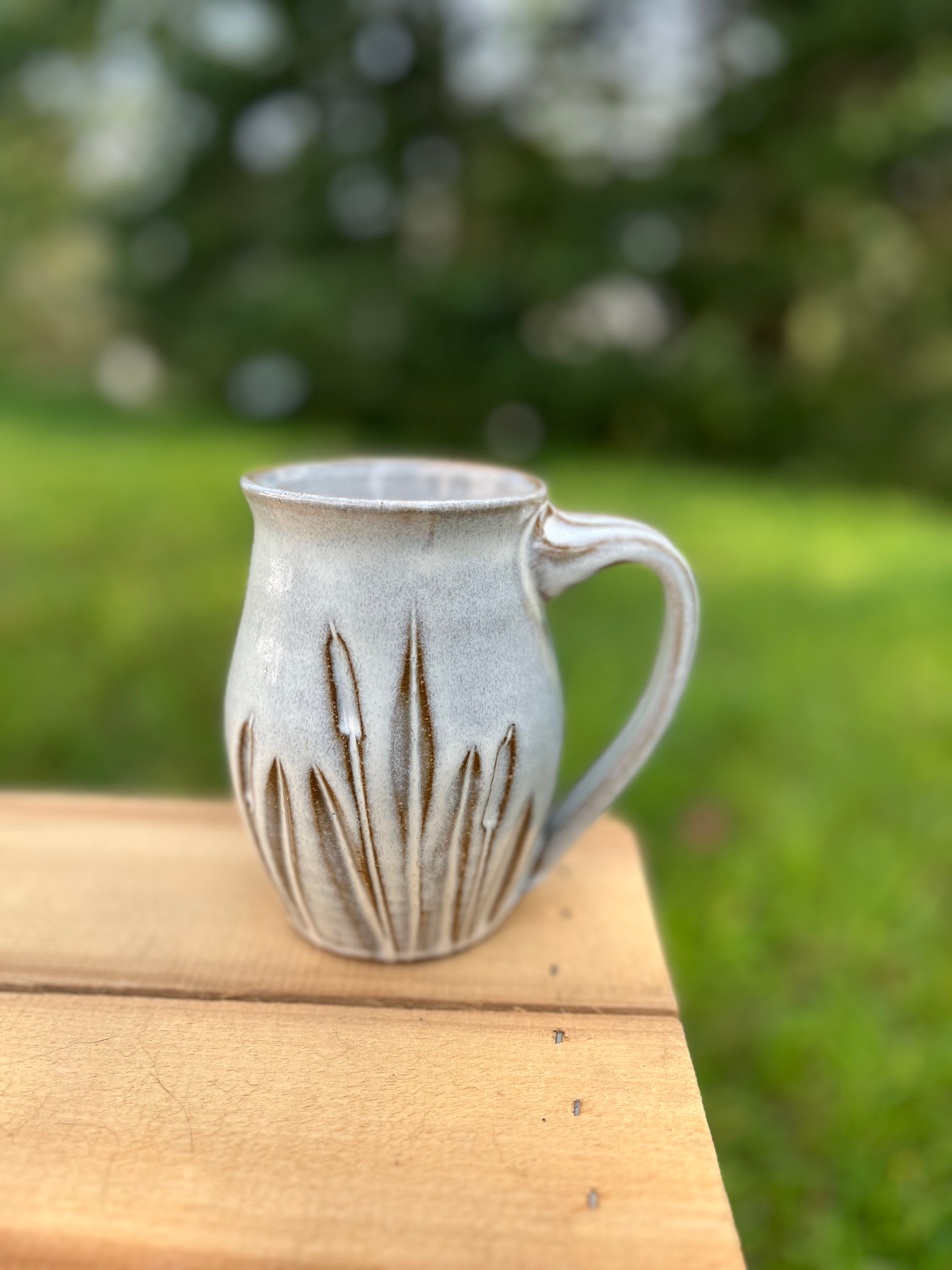Uphill Pottery - Wholesale Coffee Mug - Cattail Mug - Curvy0