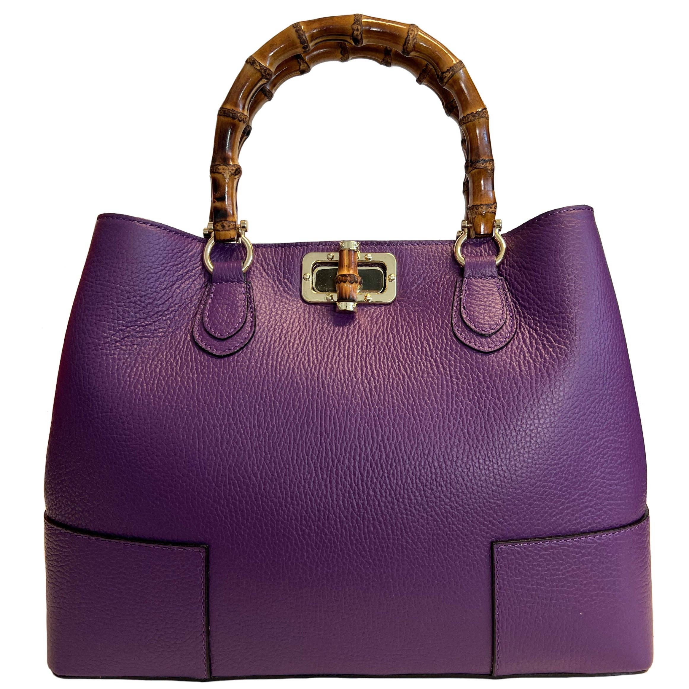 MODARNO – Mala com alça superior – Mulher por atacado – Bolsa feminina MODARNO em couro legítimo com alças de bambu9