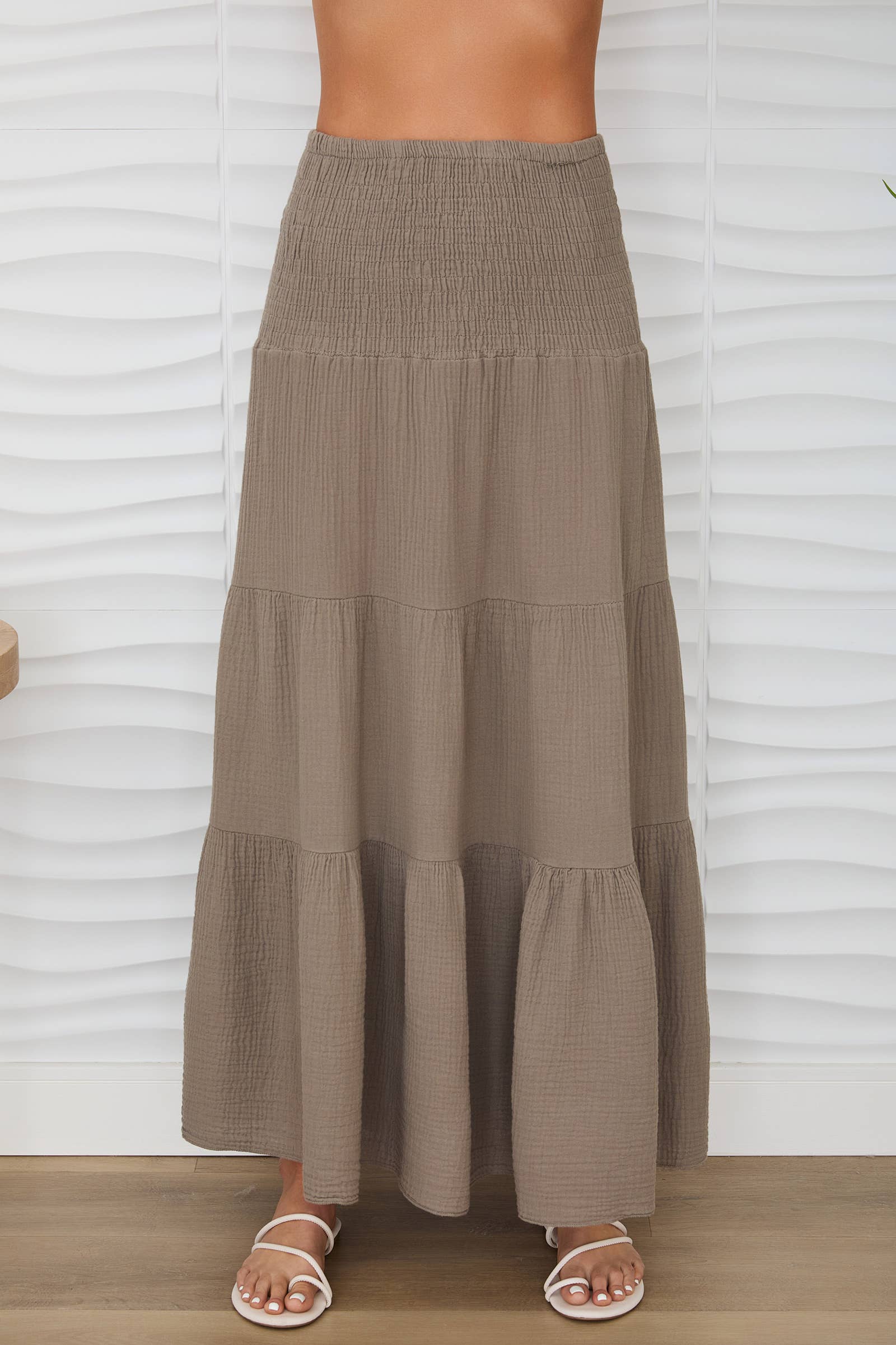 MILIO MILANO - Wholesale Skirt - Women's - TIERED COTTON GAUZE SKIRT (113016)8