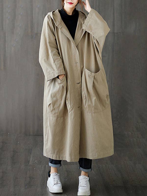 StyleGalX - Wholesale Trench Coat - Women's - Original Solid Hooded Trench Coats1