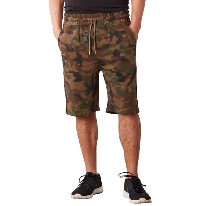 Galaxy By Harvic Camo-trykte franske frottéshorts til mænd for engroshandel hos Galaxy By Harvic