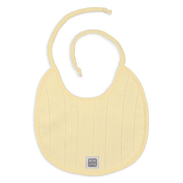 jaune Bavoir bébé jaune en coton 100 % côtelé et ajouré en vente sur Faire0