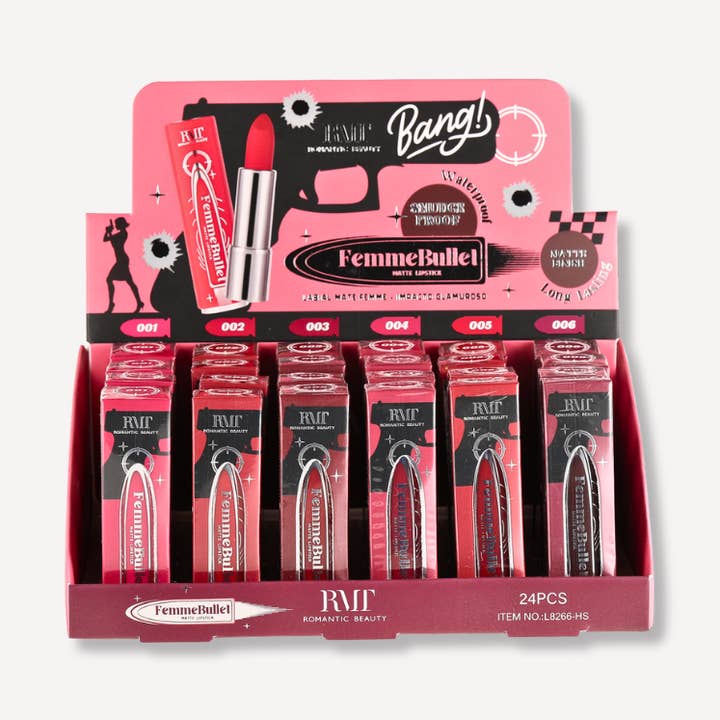 Femme Bullet Matte Lippenstift - Rottöne für den Großhandel von Romantic Beauty
