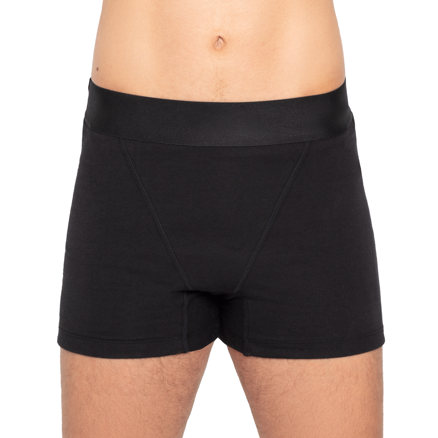 Black The Boxer. Period. in Organic Cotton. For Heavy Flows - Single Polybag Unit for wholesale on Faire9