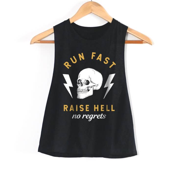 Sarah Marie Running Co - Wholesale Tank Top - Women's - Run Fast. Raise Hell. Racerback Crop Top1