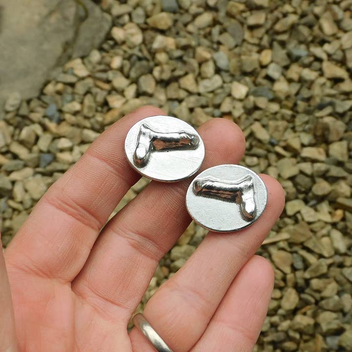 William Sturt Fine Pewter - Wholesale Cufflinks - Oval Penis Pewter Cufflinks Hand Cast by William Sturt