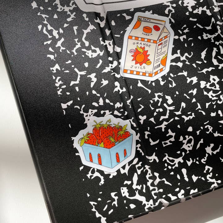 With Love, Coral - Wholesale Sticker - Basket of Strawberries Sticker3