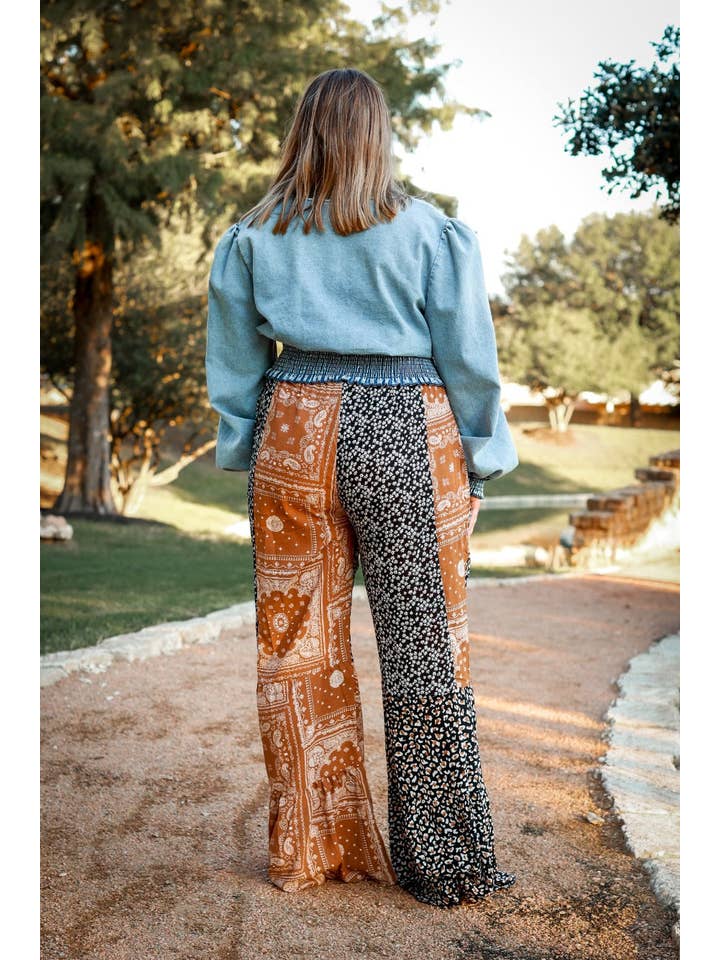 Multi CRISTINA TIERED PANTS, LEOPARD & BROWN for wholesale on Faire