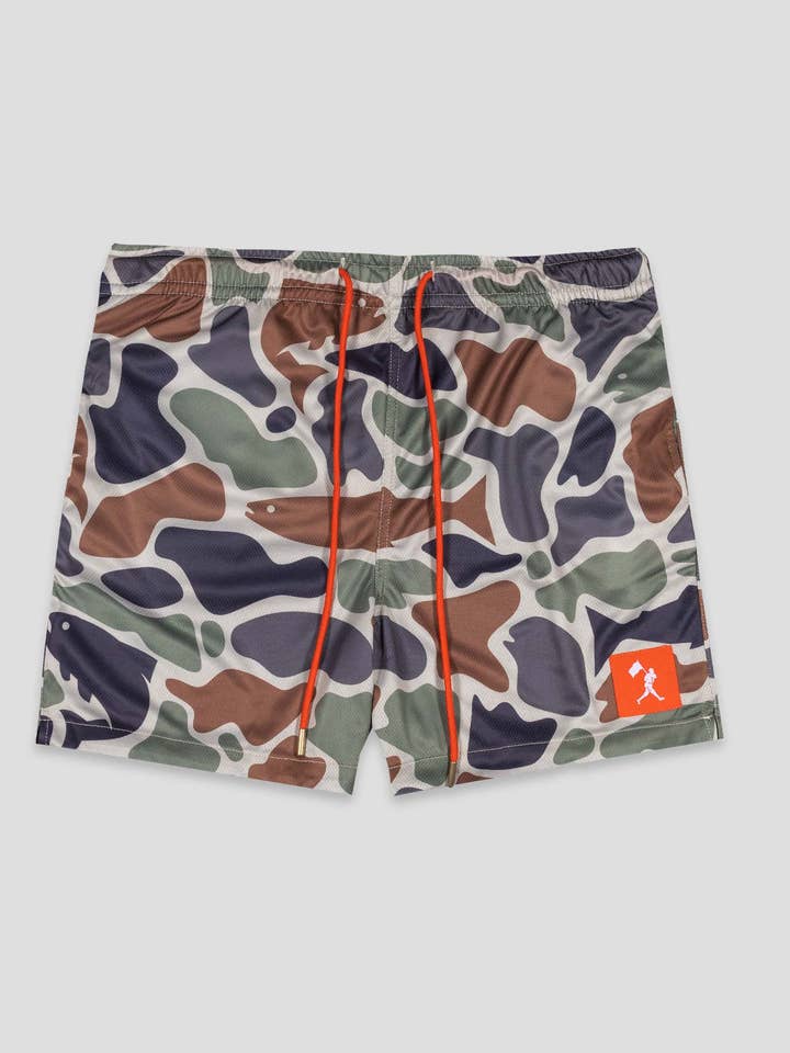 Fishing Club Angler Camo Diamond Air Mesh Shorts for wholesale by Baseballism