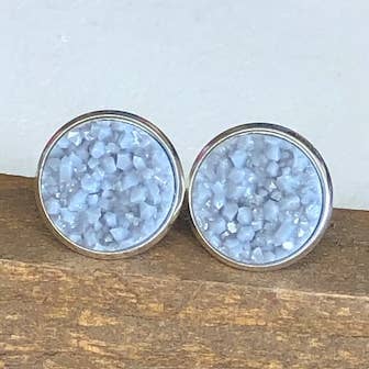 Caroline Druzy Studs in grijs voor wholesale door KL Collective/Designs by Katie Leigh