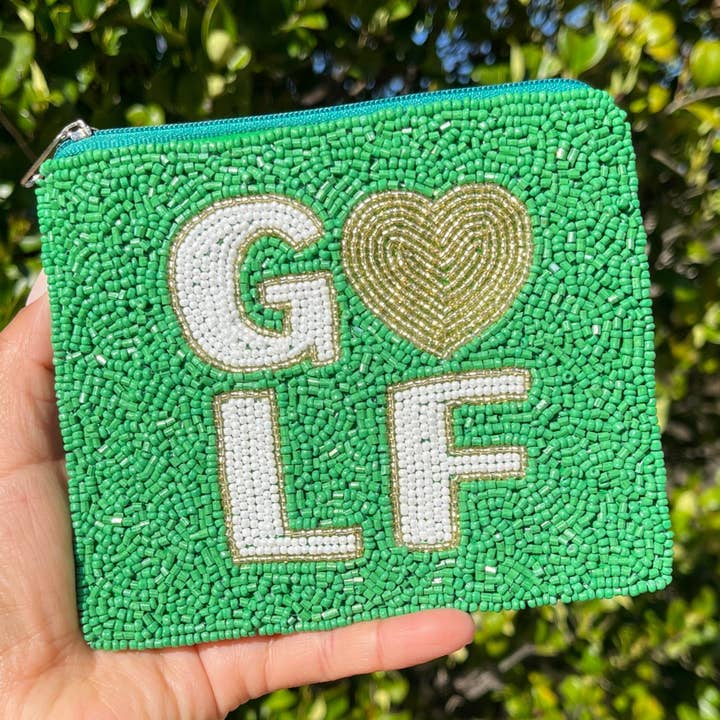 Golf Love Beaded Coin Purse for wholesale by Twine and Love