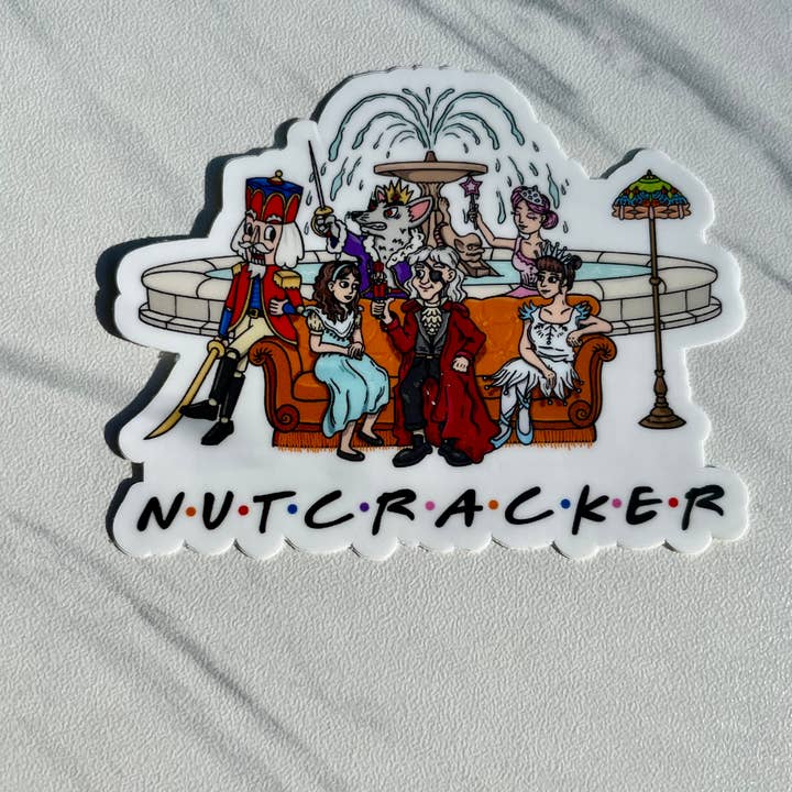 Autocollant "Amis" Casse-Noisette, Autocollant de Noël, 2 tailles pour la vente par Denali & Co.