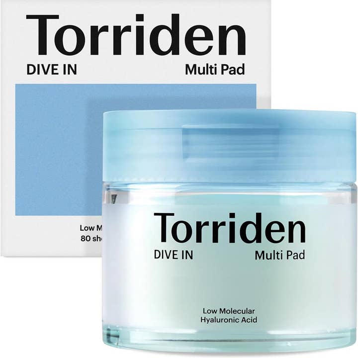 Torriden DIVE-in disques exfoliants végétaliens à l'acide hyaluronique pour le visage (80 disques) pour la vente par Glowiss