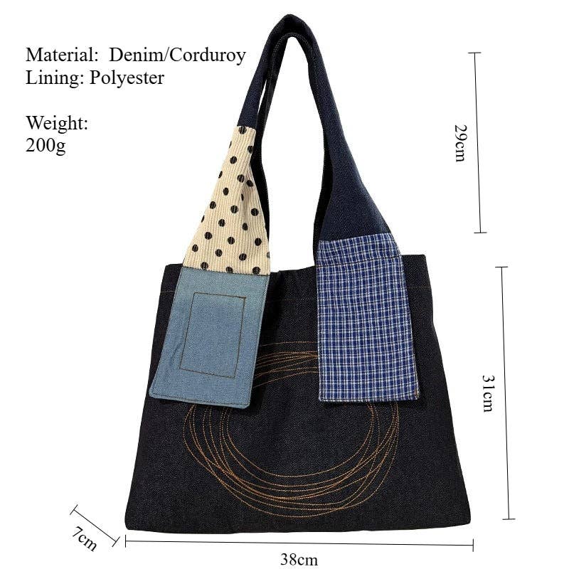 alberalkirk – Engroshandel Tote bag - Dame – Tote-taske i fløjl med paneler Magnetlukning S5P3815