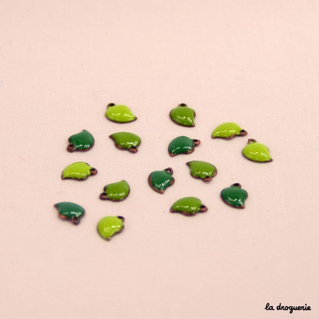 LA DROGUERIE - Wholesale Beads - Perle Toquade mini-leaf heart enamelled1