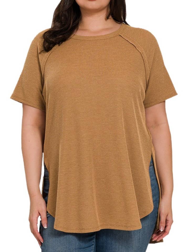 Plus Melage Baby Waffle Short Sleeve Top for wholesale by Vanilla Monkey