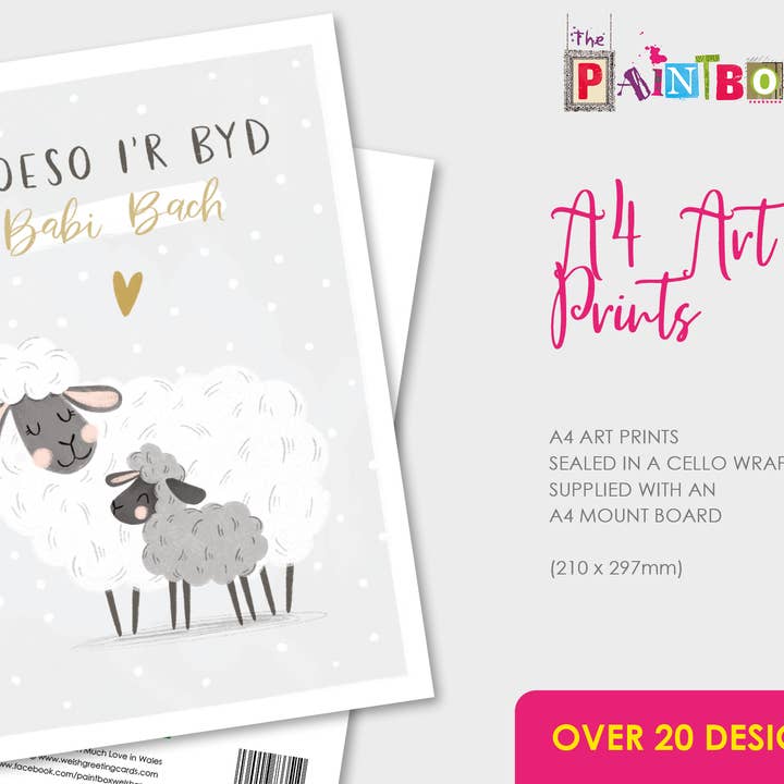 A4 Art Prints - Croeso I'r Byd Babi Bach - Welsh Gift for wholesale by The Paintbox