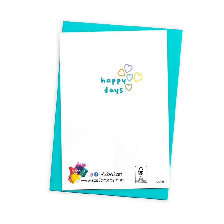 size3art - Vente Cartes bébé - Carte d'adoption / Carte de naissance avec enveloppe colorée1