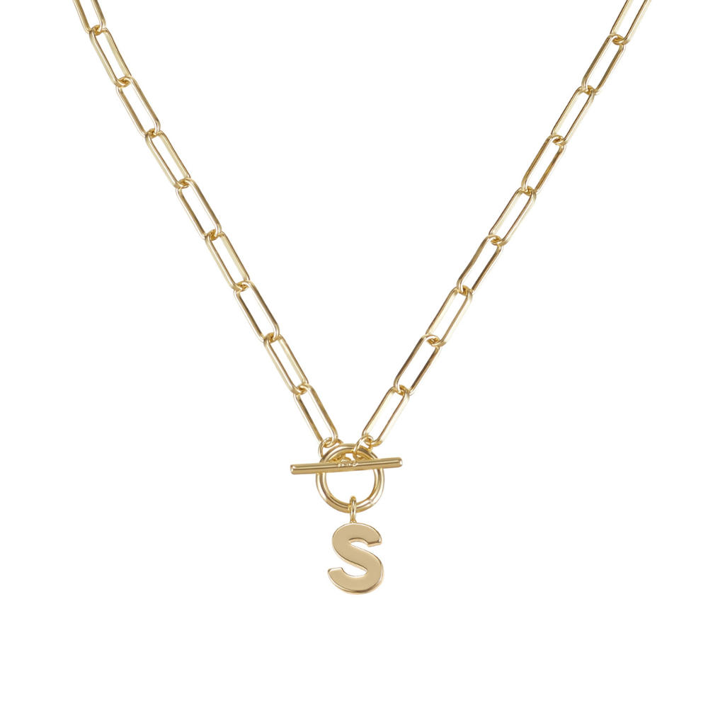 Toggle Initial Necklace in Gold for wholesale on Faire67