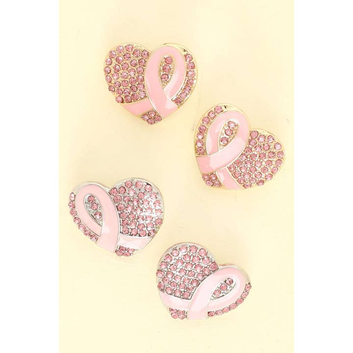 anbfashion - Wholesale Dangle Earrings - BREAST CANCER AWARENESS RIBBON HEART EARRINGS 16085