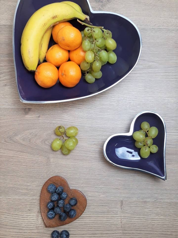 Cute Heart Jewellery Bowl Trinket Dish in Dark Purple for wholesale by Oh So Pretty & Green