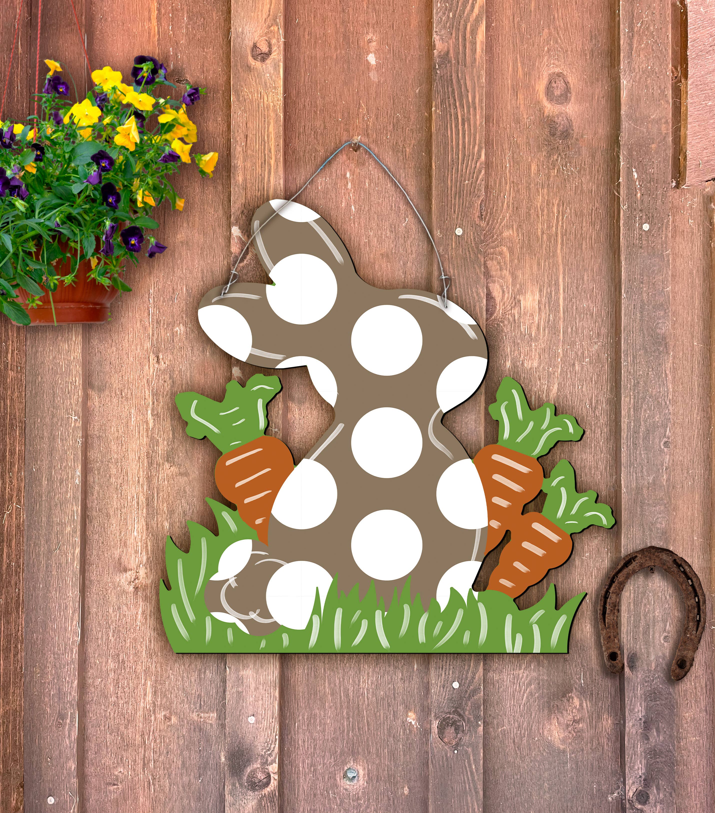 Steel Southern Designs - Wholesale Sign - Outdoor Metal Art Rabbit with Carrots0