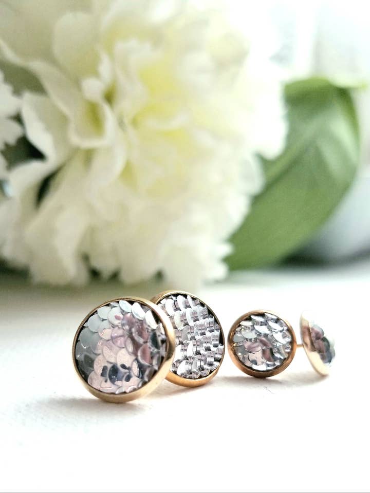 Cabochon earring studs , Mommy and me earrings set for wholesale by House of HIJK
