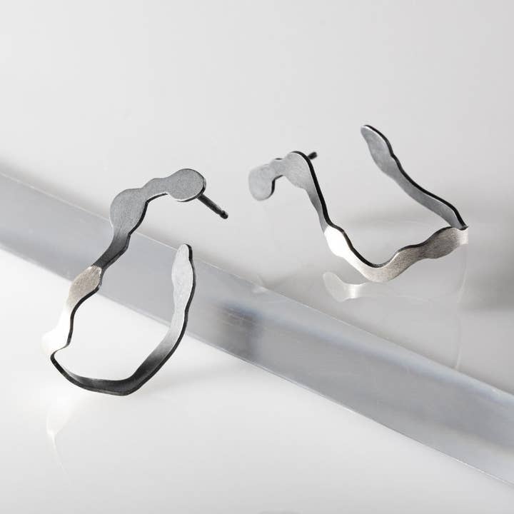 Boucles d'oreilles Dulse bicolore pour la vente par Denisa Piatti Jewellery