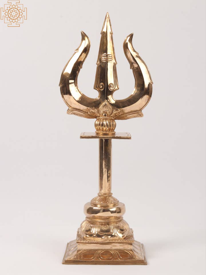 20" Bronze Lord Shiva'S Trishul / Trident With Stand for wholesale by Exotic India Art