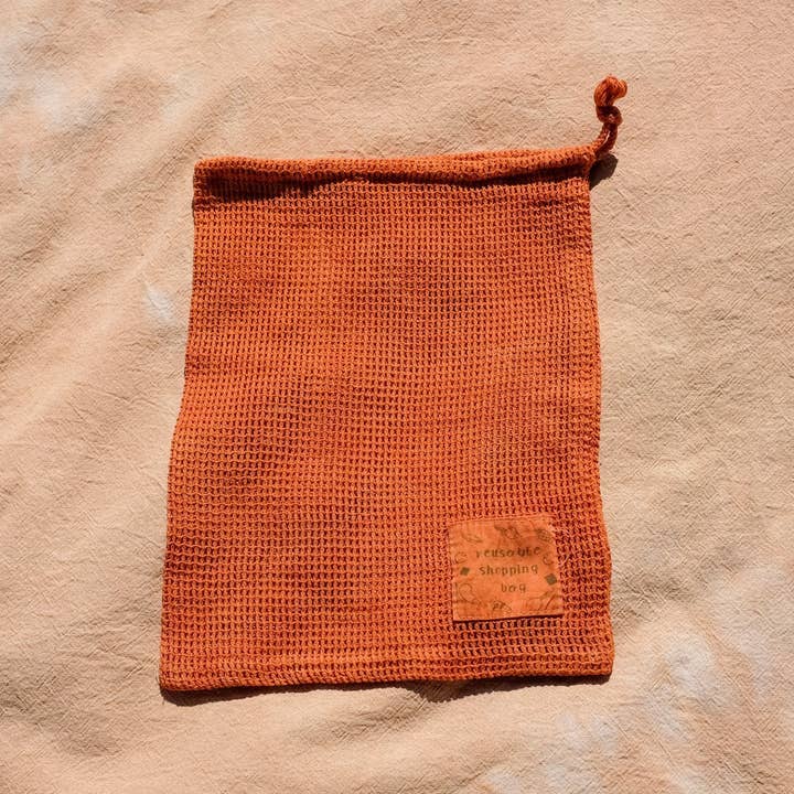 The Wild Bloomer - Wholesale Grocery/shopping bag - Indian Orange Organic Cotton Mesh Produce Bags1