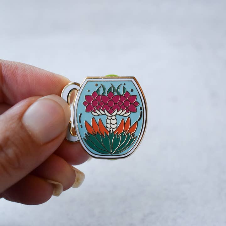 Tea Thoughts - Wholesale Lapel Pin/Button - Blooming Tea Enamel Pin