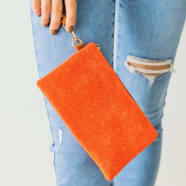 FLORAL PATTERN WRISTLET POUCH BAG, CBG 2062M for wholesale by JOIA ACCESSORIES