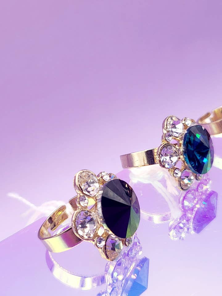 Bling Jewelled Crystal Free size Ring for wholesale by Arya Jewellery Wholesale