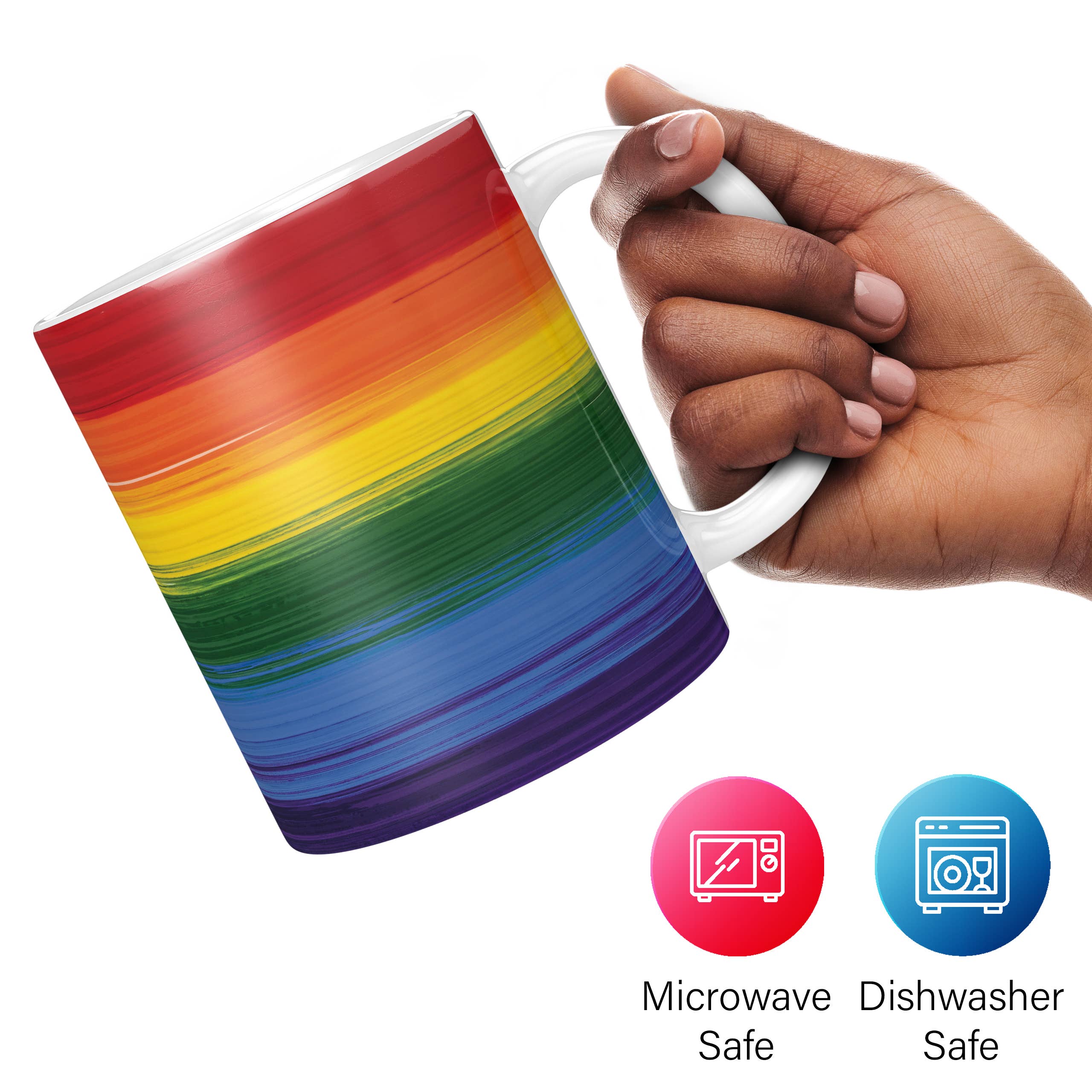 Mug Monster – Caneca por atacado – Caneca da bandeira do orgulho homossexual com efeito pintado, bandeira do arco-íris LGBT LGBTQ10