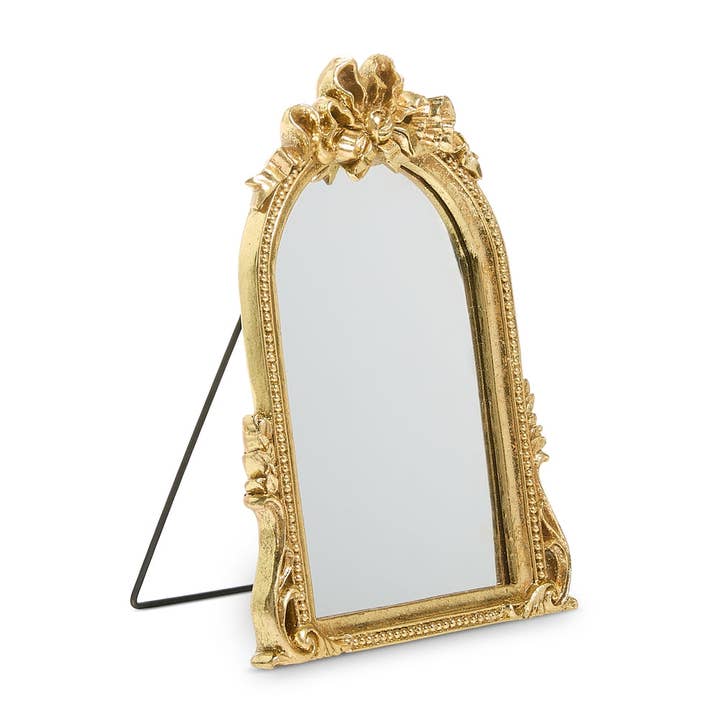 Collection Carrousel de Noël - Miroir de Table avec Nœud Doré de 9" pour la vente par Dunn Deals